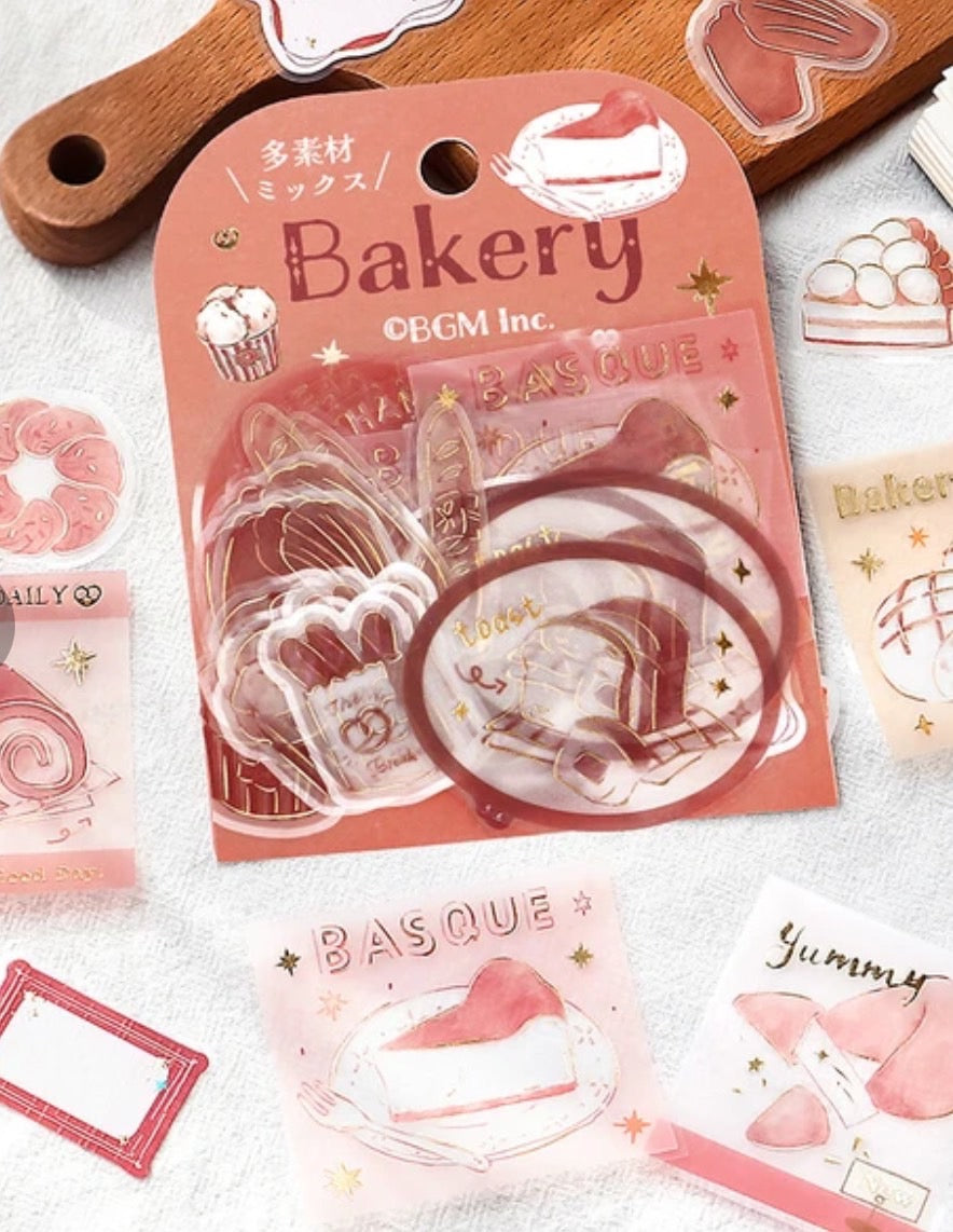 BGM 2024 New Release Foil-Stamped Tracing Paper Seals "Holiday Shop Tour Series" Bakeries