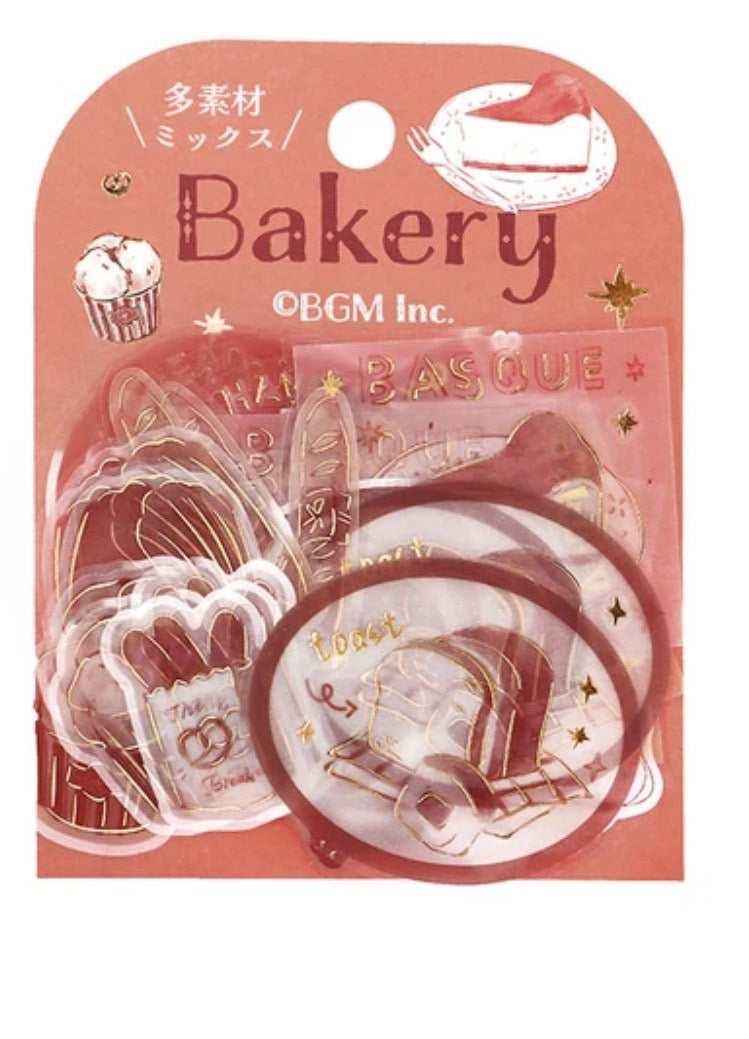 BGM 2024 New Release Foil-Stamped Tracing Paper Seals "Holiday Shop Tour Series" Bakeries