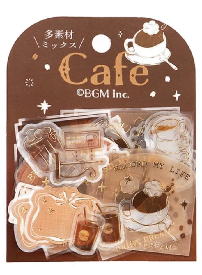 BGM 2024 New Release Foil-Stamped Tracing Paper Seals "Holiday Shop Tour Series" Café