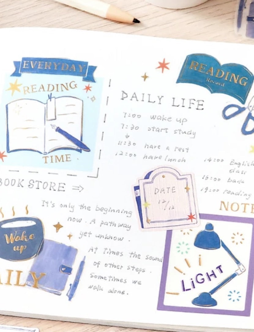BGM 2024 New Release Foil-Stamped Tracing Paper Seals "Holiday Shop Tour Series" Bookstore