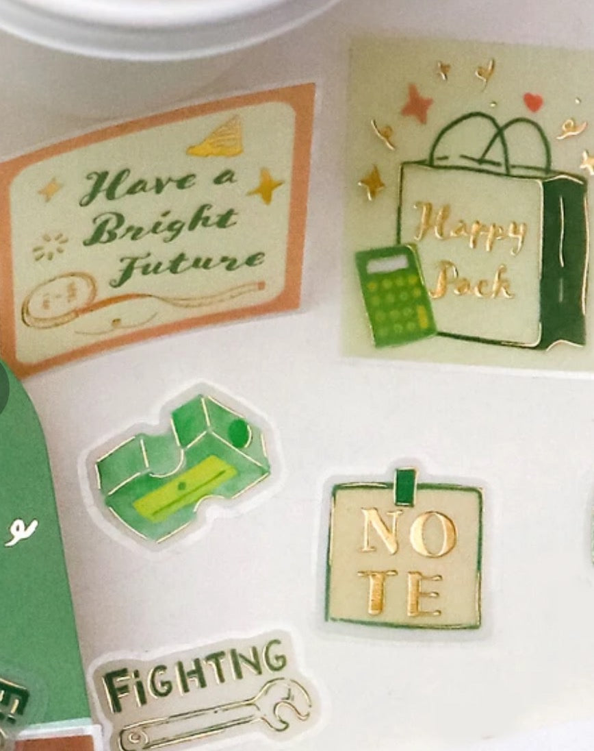 BGM 2024 New Release Foil-Stamped Tracing Paper Seals "Holiday Shop Tour Series" Stationery