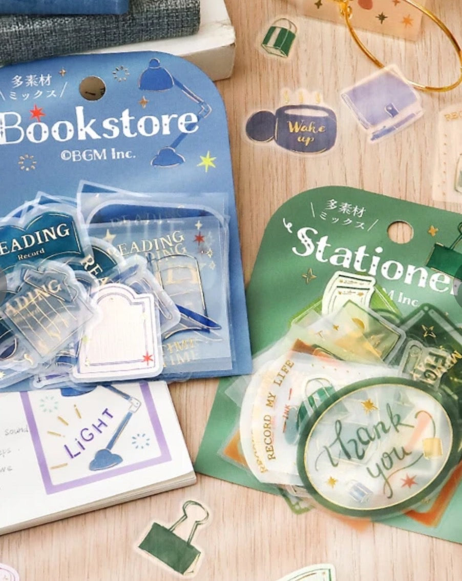 BGM 2024 New Release Foil-Stamped Tracing Paper Seals "Holiday Shop Tour Series" Stationery