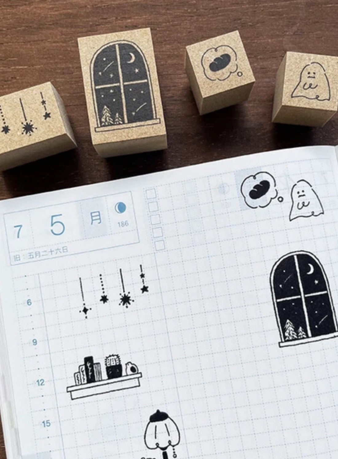 "By the stamp artist 'TEDE. Goodnight Star' stamp set
